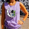 Astronaut Reading Book To Alien Moon Space Astronomy Comfort Colors Tank Top Lagoon