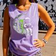 Astronaut Reading Book To Alien Moon Space Women Kids Men Comfort Colors Tank Top Lagoon
