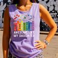 Awesome Like My Daughter Books Floral Proud Mom Women Comfort Colors Tank Top Lagoon