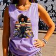 Back To School Afro Melanin Girl Reading Book Bookworm Comfort Colors Tank Top Lagoon