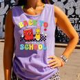 Back To School Checkered Book Pencil Groovy Teacher Student Comfort Colors Tank Top Lagoon