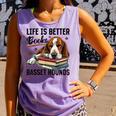 Basset Hound Dog Breed Life Is Better With Books And a For Men Women Girls Kids Comfort Colors Tank Top Lagoon
