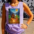 Bigfoot And Alien Reading Books Campfire Halloween Comfort Colors Tank Top Lagoon