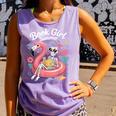 Book Girl Summer Skeleton Reading Books Lovers Beach Comfort Colors Tank Top Lagoon