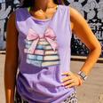 Book Lover Coquette Bow Pink Dainty Ribbon Cute Bookworm Comfort Colors Tank Top Lagoon