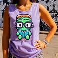 Book Lover Frankenstein's Monster With Reading Glasses Comfort Colors Tank Top Lagoon