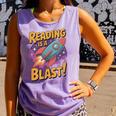 Book Lover Kids And Adults Reading Is a Blast Rocket Ship Comfort Colors Tank Top Lagoon