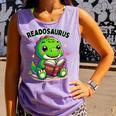 Book Lover Reading Dinosaur Readosaurus Library Comfort Colors Tank Top Lagoon