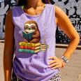 Book Lover Sloth Reading Bookish Library Read Books Be Kind Comfort Colors Tank Top Lagoon