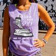 I Like My Book Spicy Read Reading Librarian Men Women Kids Comfort Colors Tank Top Lagoon