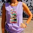 Book Stack With Flowers Reading Lover Bookish Comfort Colors Tank Top Lagoon