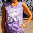 Bookmarks Quote Library Book Reader Comfort Colors Tank Top Lagoon