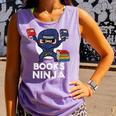 Books Ninja Read Reading Librarian Book Toddler Boys Kids Comfort Colors Tank Top Lagoon