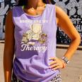 Books Are My Therapy Cozy Reading Chair Artwork Comfort Colors Tank Top Lagoon