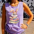 Bunny Rabbit Reading Books Rabbit Books Bunny Reader Comfort Colors Tank Top Lagoon