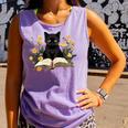 Cat Shirts For Women Book Lover Shirt Cute Cat And Book Premium Tri-Blend Comfort Colors Tank Top Lagoon