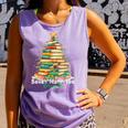 Christmas Books Make You Bright Librarian Teacher Book Lover Comfort Colors Tank Top Lagoon