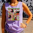Christmas Cat Santa Bookshelves Book Lover Reader Comfort Colors Tank Top Lagoon