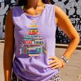 Christmas Tree Made Of Books Librarian Reader Holiday Comfort Colors Tank Top Lagoon