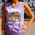 Coffee Cats And Books Cats And Reading Lovers Comfort Colors Tank Top Lagoon