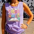 Color Our World Book Reading Program 2026 Summer Comfort Colors Tank Top Lagoon