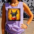 Colorful Sketch Oil Painting Of A Bat Reading Book Comfort Colors Tank Top Lagoon
