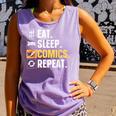 Comic Book Comic Stuff & Accessories -Adult Small Modern Letter Print Crew Collar Short Sleeve T-Shirt Comfort Colors Tank Top Lagoon