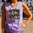 Cosy Sloth In Bookshelf With Plants Comfort Colors Tank Top Lagoon