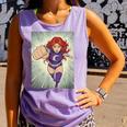 The Crimson Crescent 90s Retro Comic Book Superheroine Art Comfort Colors Tank Top Lagoon