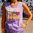 Crochet Coffee Reading Books Crocheter Crocheting Comfort Colors Tank Top Lagoon