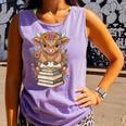 Cute Baby Highland Cow Reading Book Librarian Bookworm Comfort Colors Tank Top Lagoon