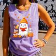 Cute Beanie Ghost Bookworm Cozy Book Reading Halloween Comfort Colors Tank Top Lagoon