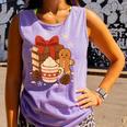 Cute Christmas Books Gingerbread Xmas Book Lover Teacher Comfort Colors Tank Top Lagoon