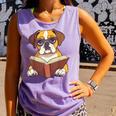 Cute Dog Boxer Reading Book Comfort Colors Tank Top Lagoon