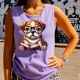 Cute Dog Puppy English Bulldog Reading Book Comfort Colors Tank Top Lagoon Cute Dog Puppy English Bulldog Reading Book Comfort Colors Tank Top Lagoon