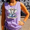 Cute Elephant Reading Universe Book Comfort Colors Tank Top Lagoon Cute Elephant Reading Universe Book Comfort Colors Tank Top Lagoon
