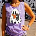 Cute Ghost Reading Book Spooky Season Halloween Costume Kids Comfort Colors Tank Top Lagoon