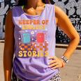 Cute Librarian Library Book Lover Keeper Of Endless Stories Comfort Colors Tank Top Lagoon