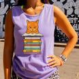 Cute Orange Tabby Cat Reading On Pile Of Books Comfort Colors Tank Top Lagoon Cute Orange Tabby Cat Reading On Pile Of Books Comfort Colors Tank Top Lagoon
