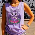 Cute Pastel Goth Bat Reading Book Comfort Colors Tank Top Lagoon