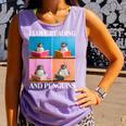 Cute Penguin Reading Book School Librarian Teacher Student Comfort Colors Tank Top Lagoon
