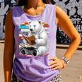 Cute Polar Bear Is Reading a Book Reading Polar Bear Comfort Colors Tank Top Lagoon