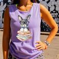 Cute Reading Bunny With Glasses Books Reader Book Bookworm Comfort Colors Tank Top Lagoon