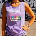 Cute Reading With My Gnomies Gnome Book Bookworm Lover Comfort Colors Tank Top Lagoon