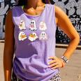 Cute Spooky Reading Book Halloween Fall Ghost Autumn Comfort Colors Tank Top Lagoon