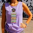 Cute Wiener Dog Dachshund Reading On Pile Of Books Comfort Colors Tank Top Lagoon Cute Wiener Dog Dachshund Reading On Pile Of Books Comfort Colors Tank Top Lagoon