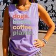 Dogs Books Coffee Plant Lover Gardening Cute Mom Life Comfort Colors Tank Top Lagoon