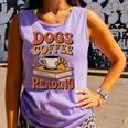 Dogs Coffee Reading Book Lover Comfort Colors Tank Top Lagoon