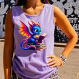 Dragon Reading a Book Bookworm Book Lover Comfort Colors Tank Top Lagoon