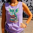 Dragon Reading Books Fantasy Lovers Mythical Creatures Comfort Colors Tank Top Lagoon